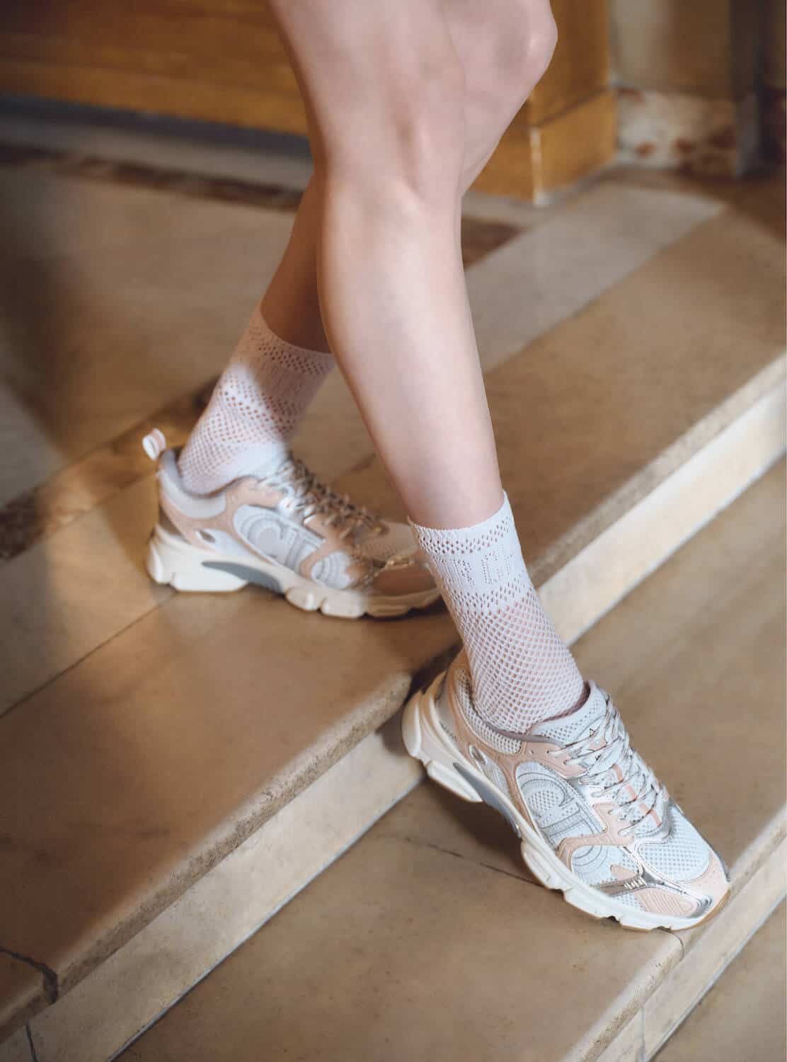 【直営・関税送料込】Dior Chrono Sneaker Dior Chrono Sneaker Beige Terry-Effect Technical Fabric and